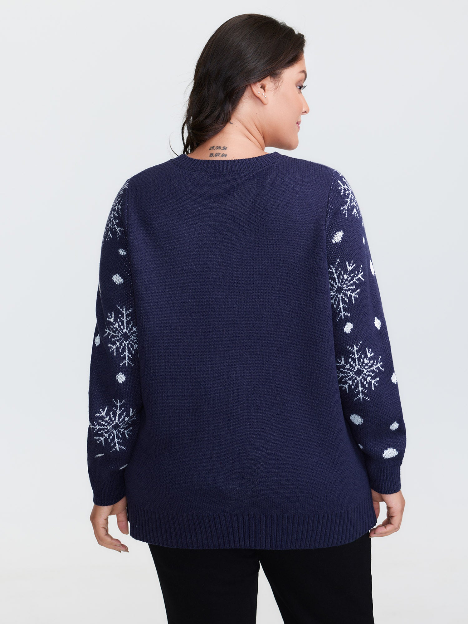 Deer Snowflake Pattern Jacquard Pullover