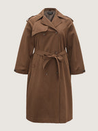 Double Button Belted Trench Coat