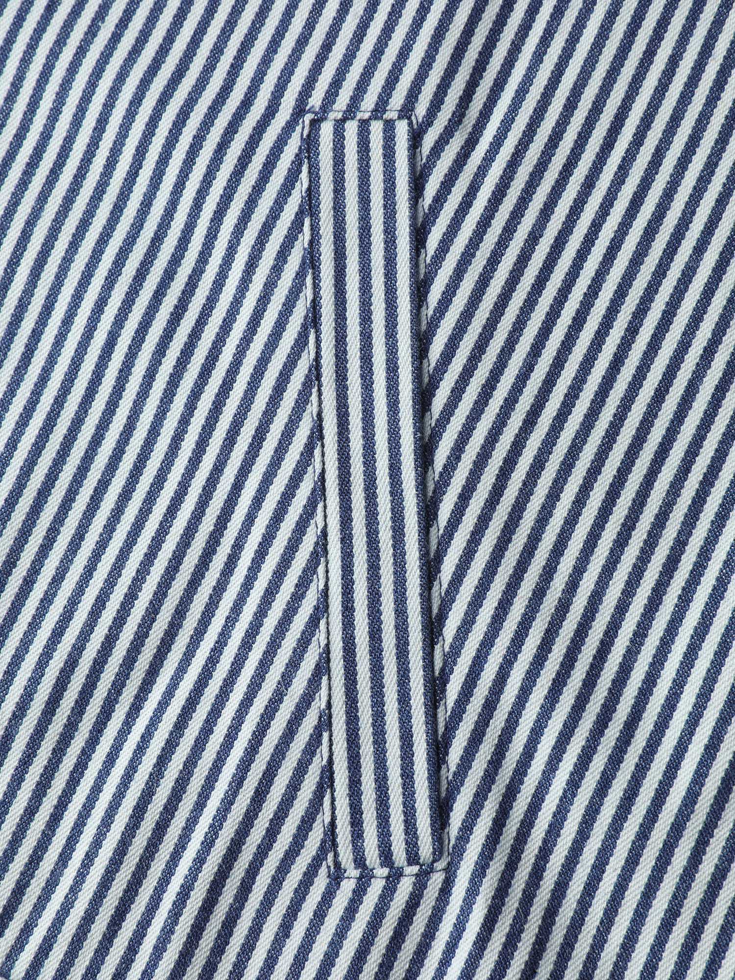 Denim Stripe Zipper-Front Jacket