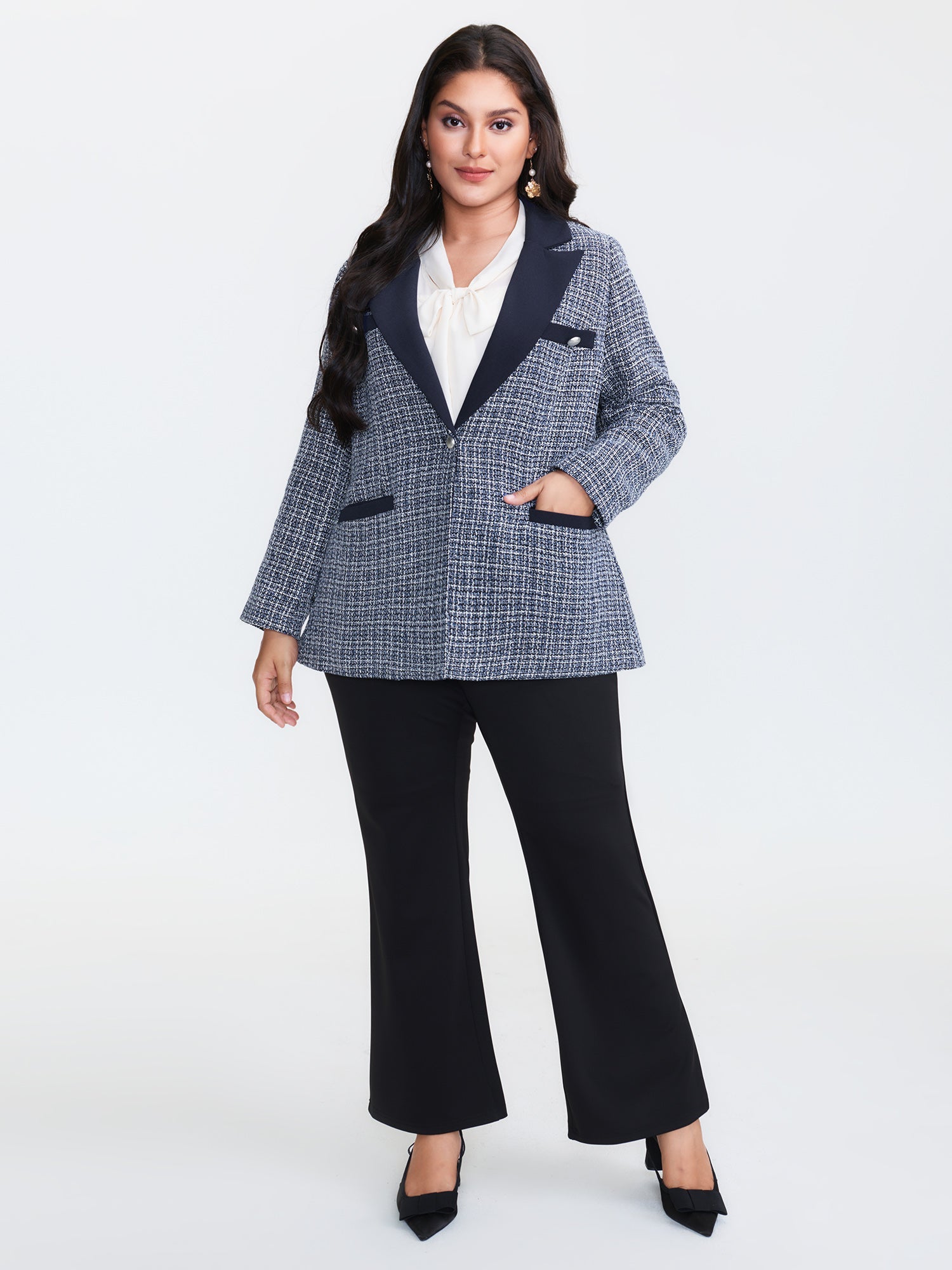 Tweed Color Contrast Blazer