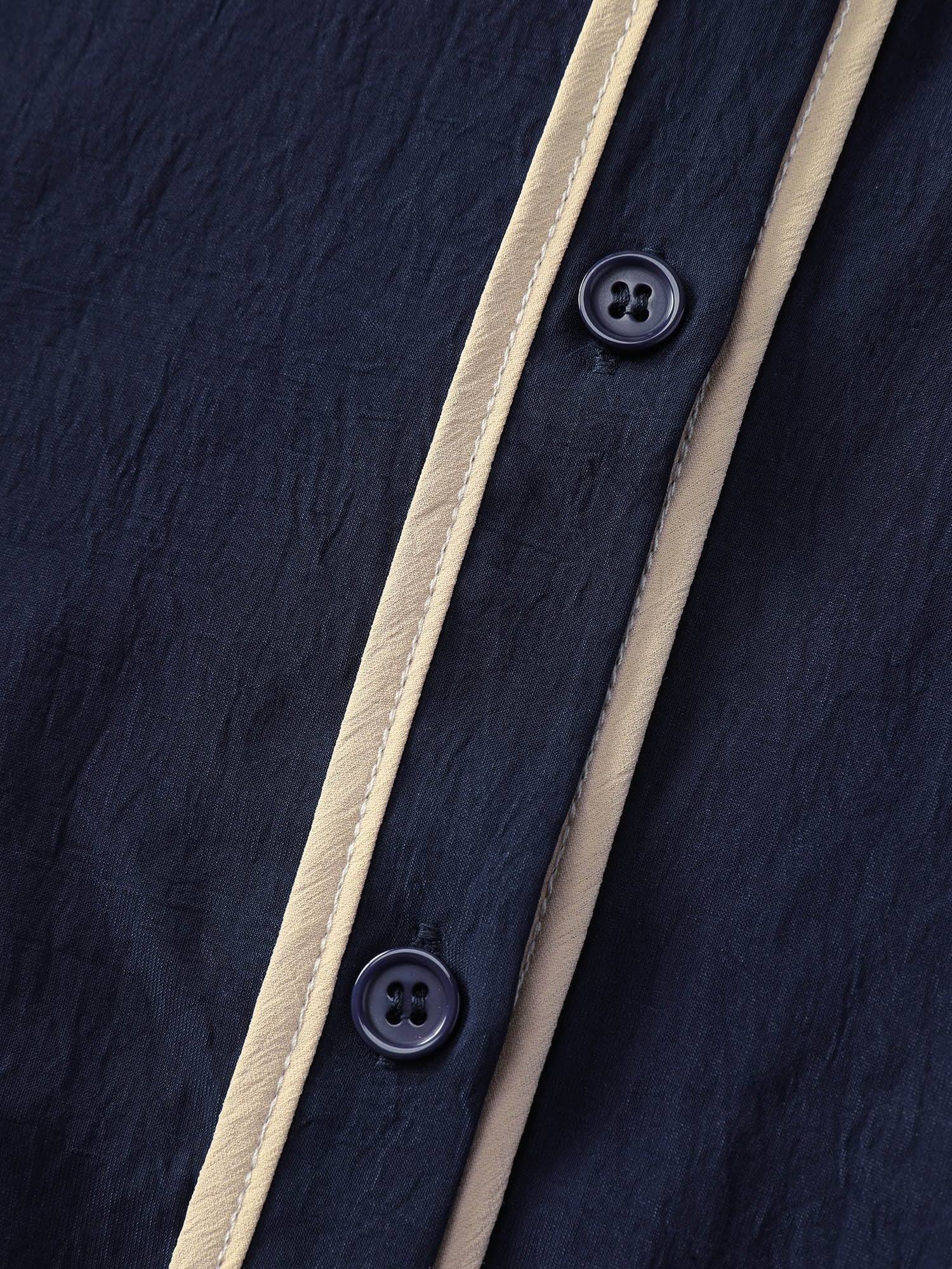 Color Contrast Belted Maxi Shirt Dress