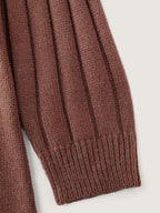 Textured Turtleneck Button Wrap Sweater Dress