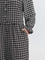 Gingham Ruffled Hem Loungewear Set
