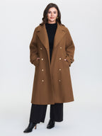 Detachable Fur Belted Cinched-Waist Coat