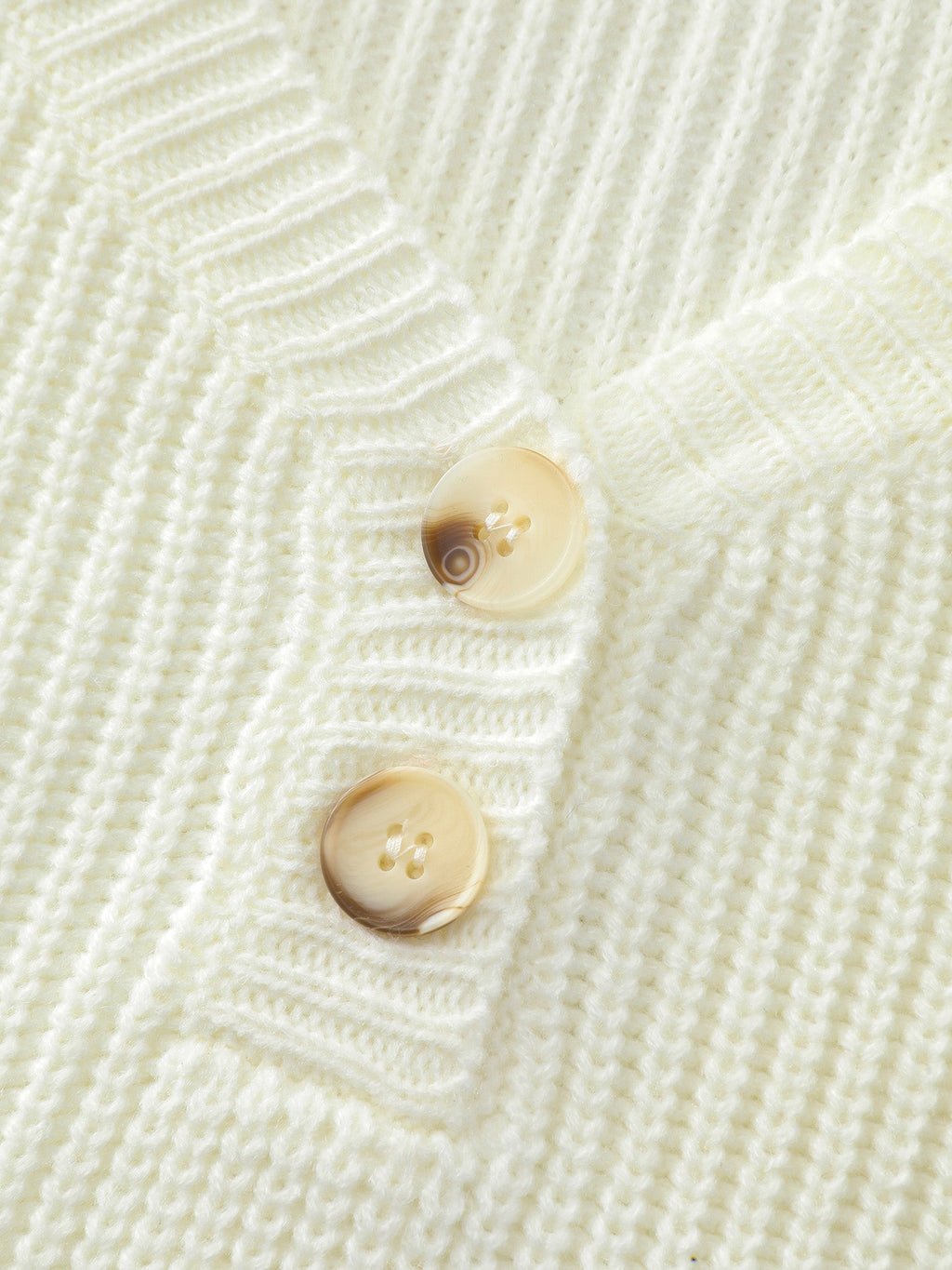 Striped Sleeve Button Neckline Pullover