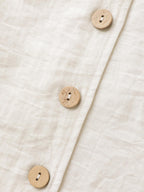 Linen Solid Button Vest
