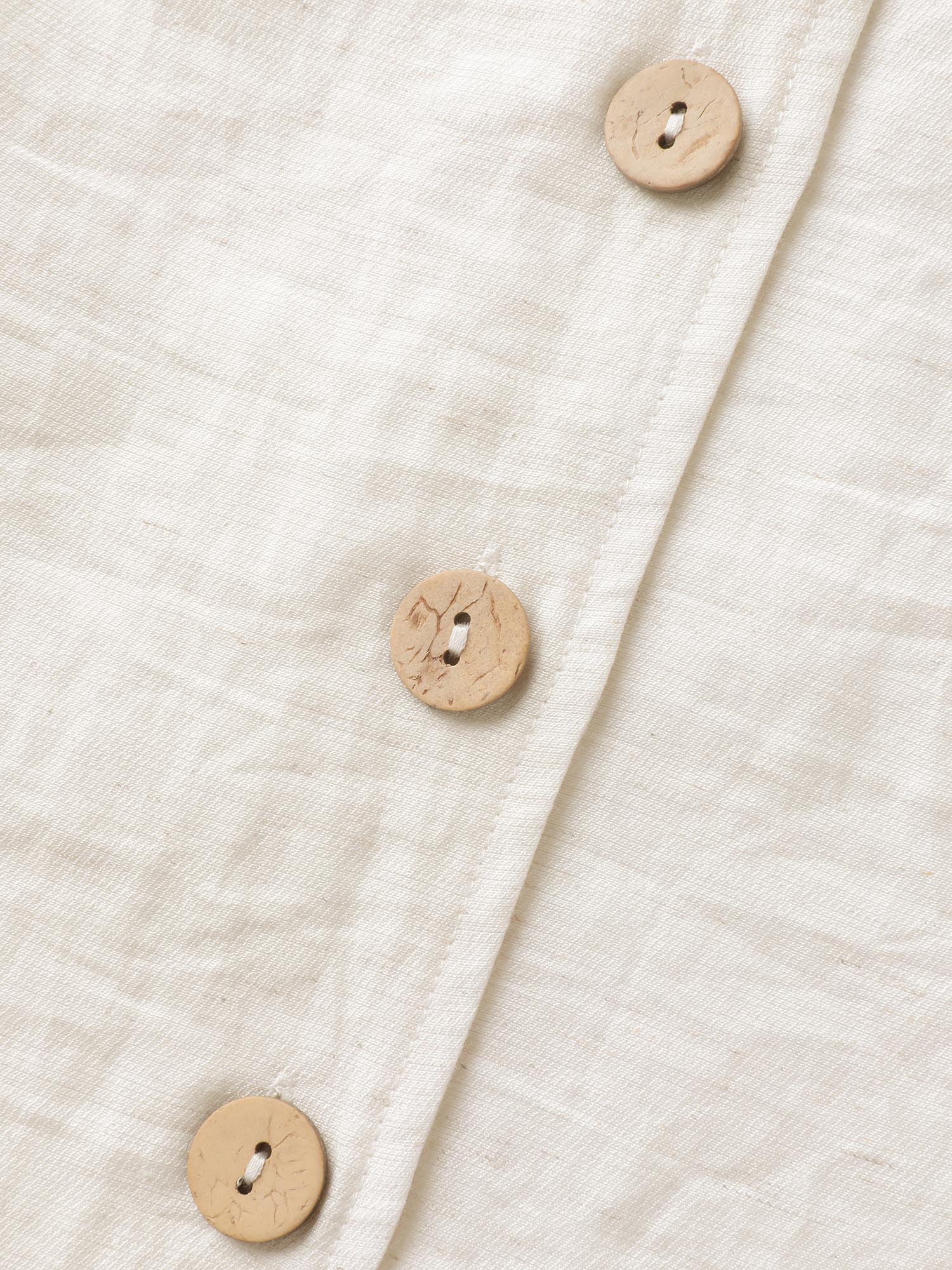Linen Solid Button Vest