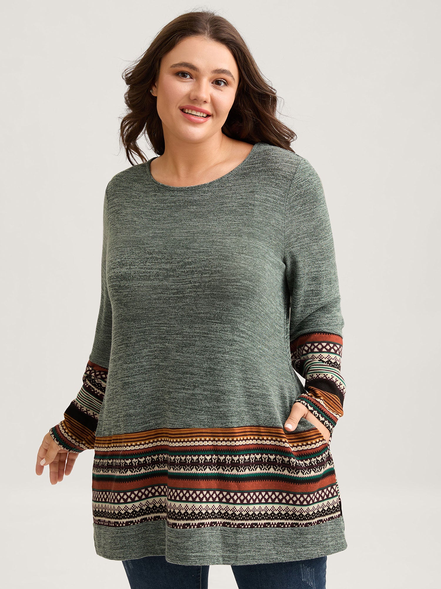 Tunic Boho Print Pocket T-shirt