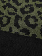 Leopard Print Color Contrast Pullover