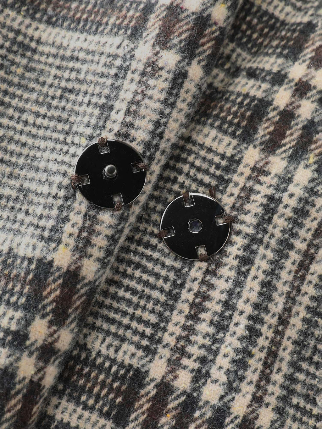 Plaid Belted Waist-Defining Coat