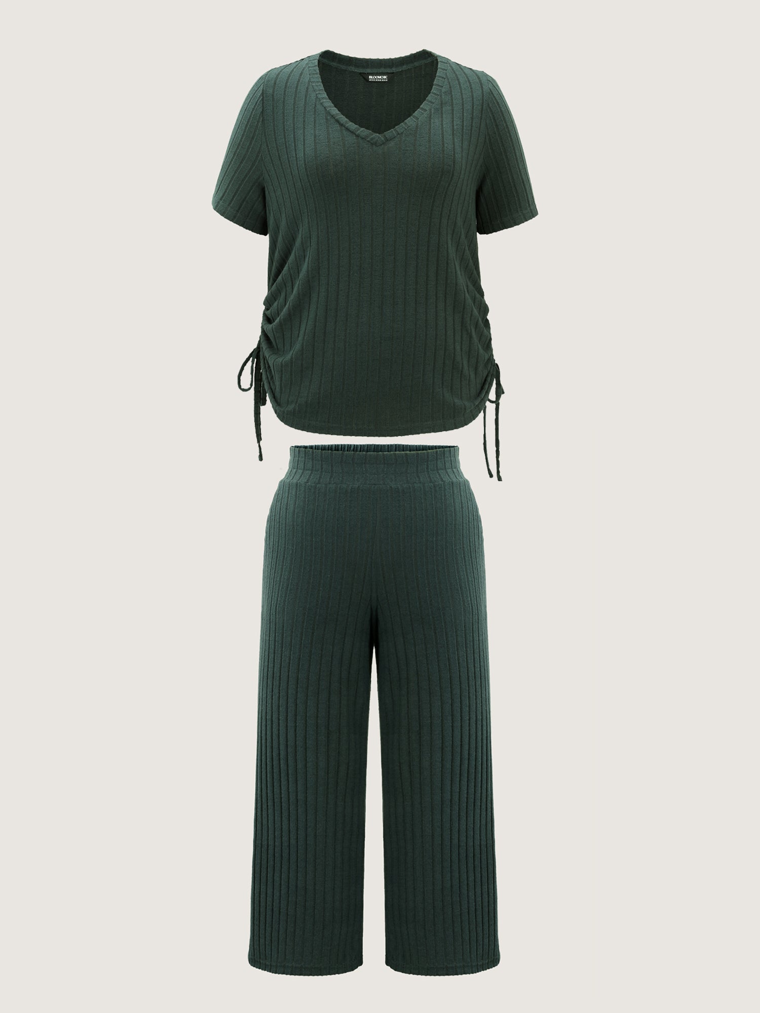 Textured Stretchy Adjustable Tie Lounge Set