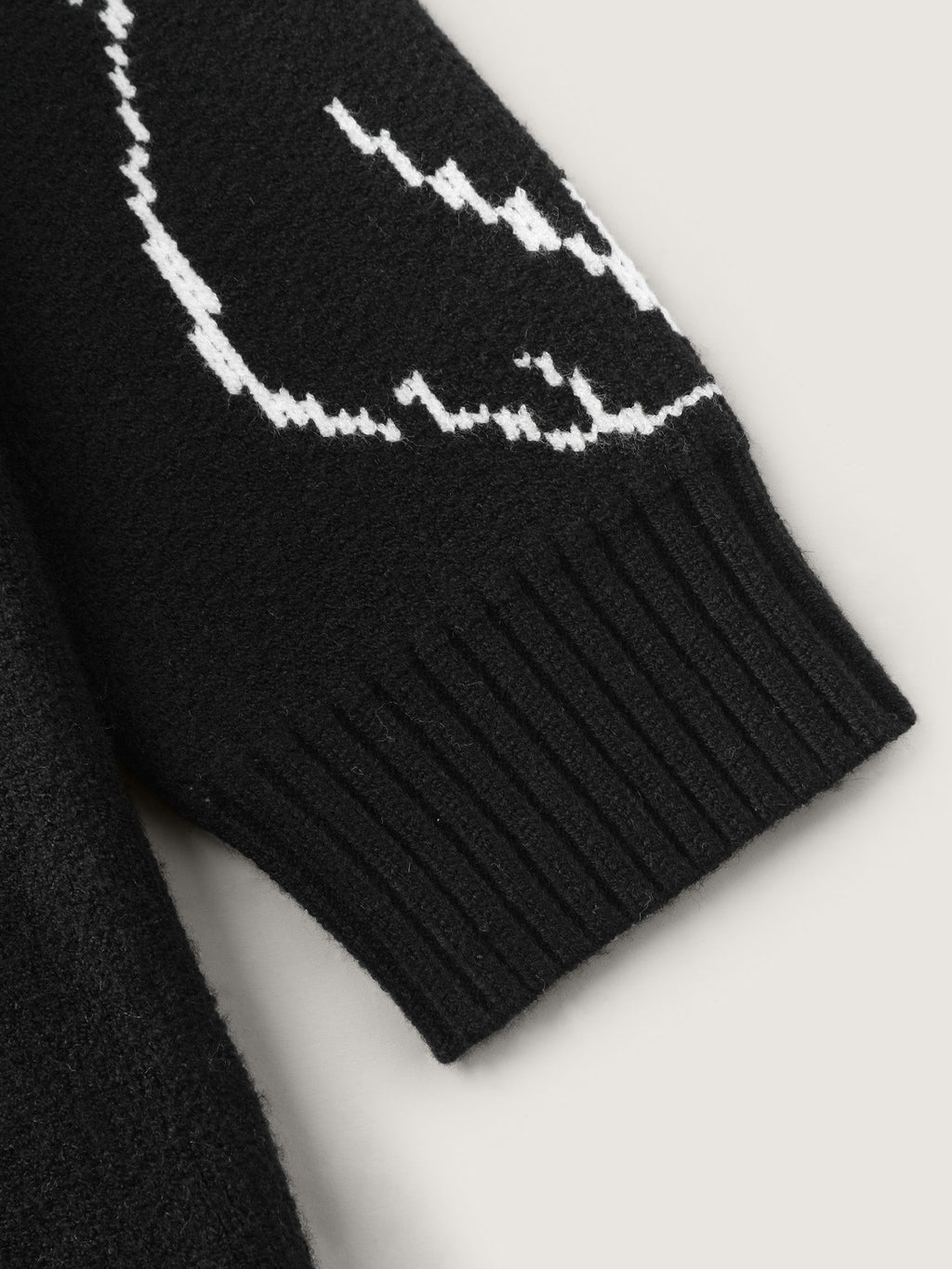 Cat Jacquard Pattern Drop Shoulder Pullover