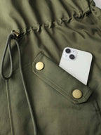 Channel-Drawstring Pockets Hooded Vest