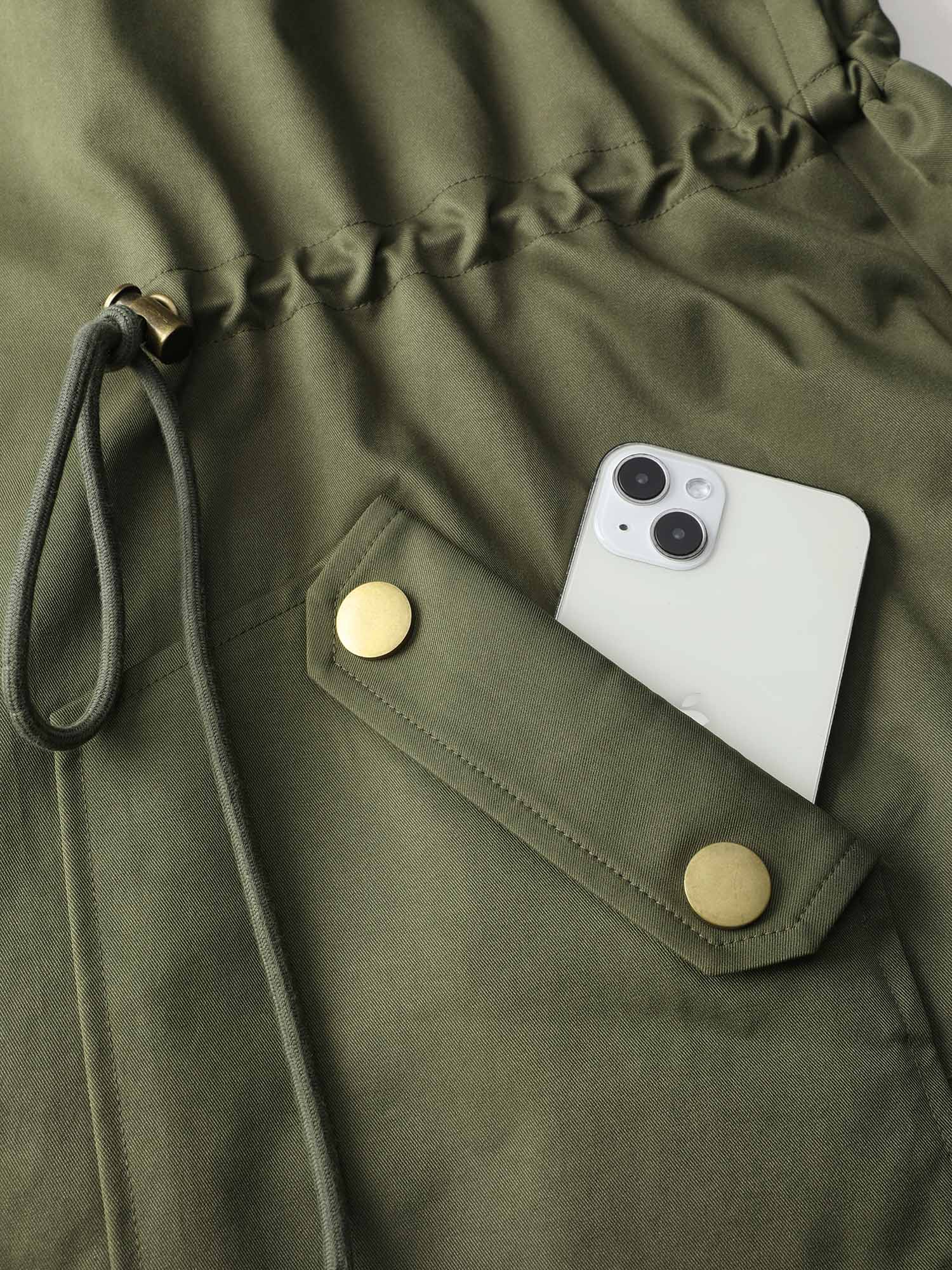 Channel-Drawstring Pockets Hooded Vest