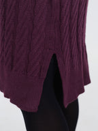 Crew Neck Cable Texture Sweater Dress