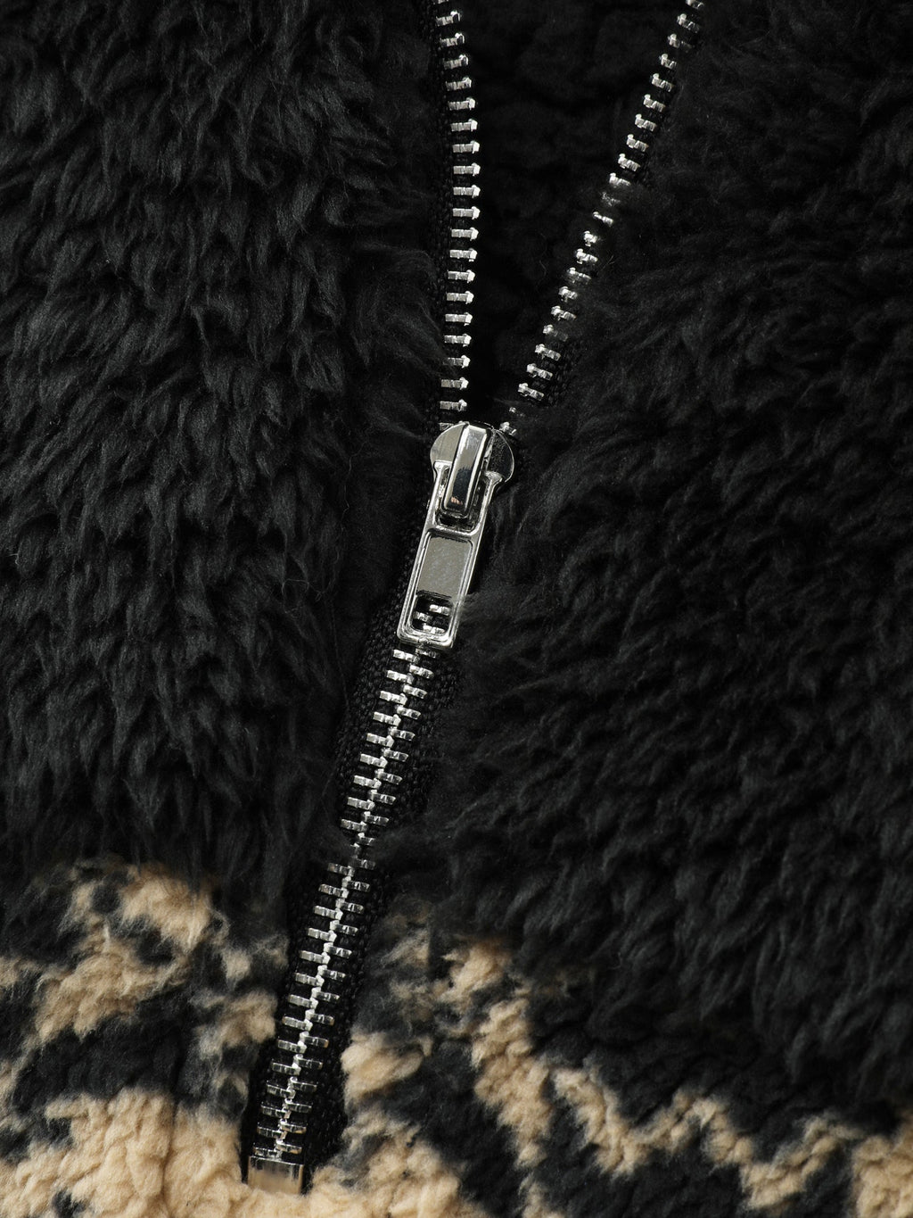 Geometric Print Zipper Collar Sweatshirt