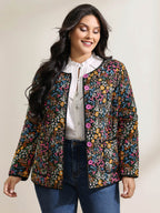Floral Print Padded Cotton Jacket