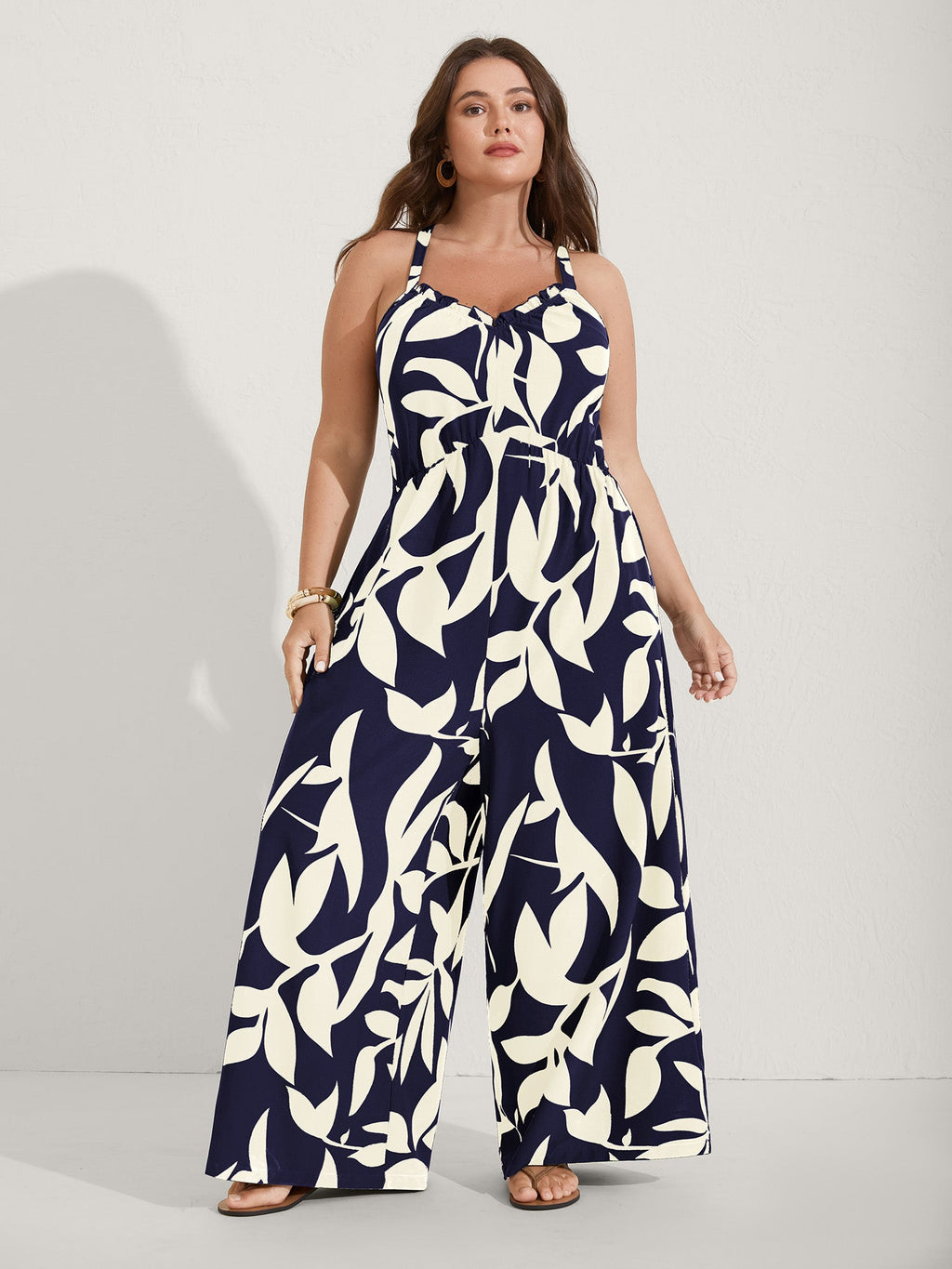 Silhouette Floral Print Sweetheart Jumpsuit