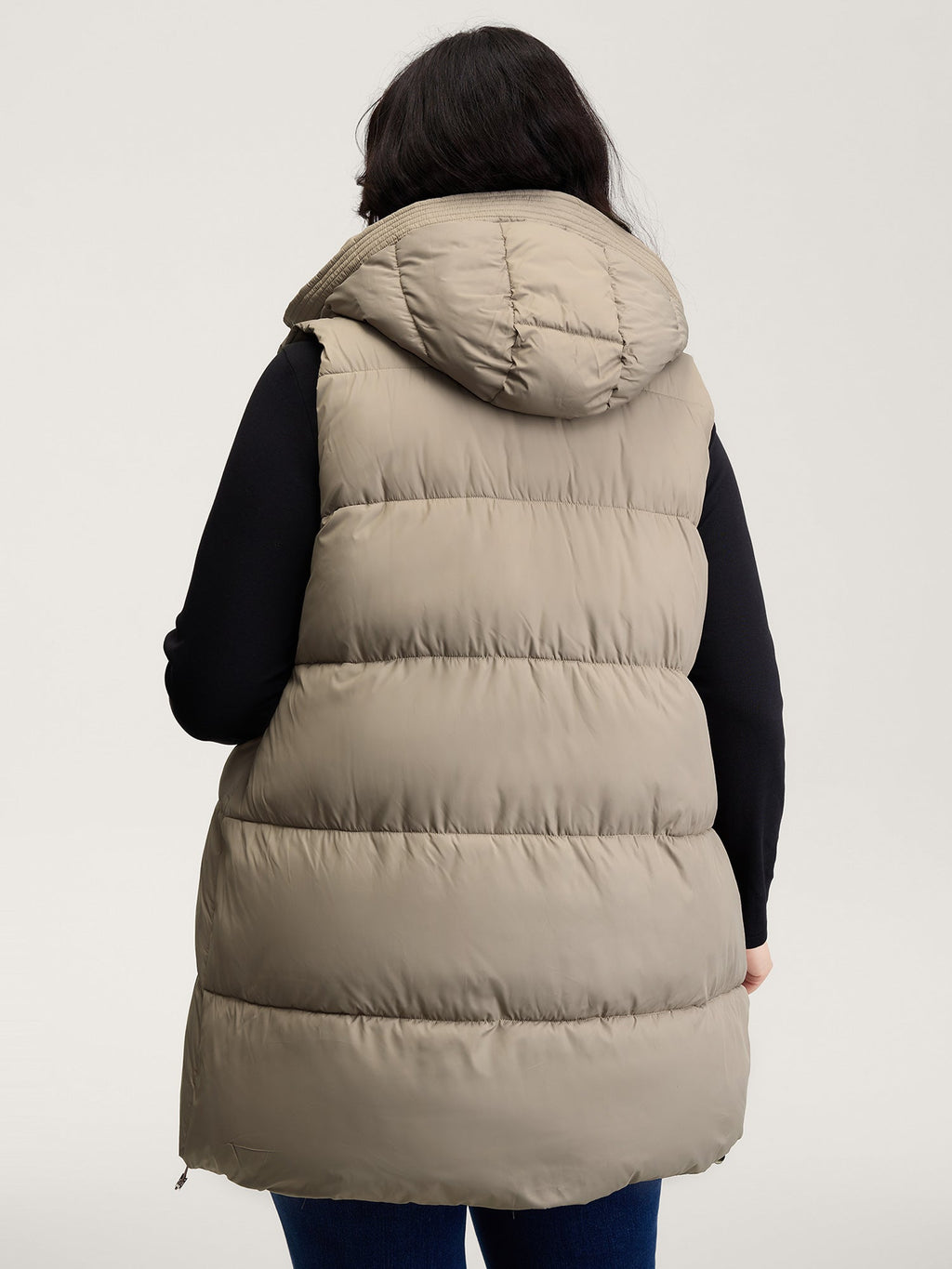 Zipper High Neck Hooded Quilted Jacket