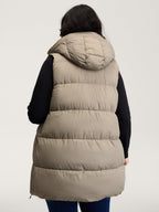 Zipper High Neck Hooded Quilted Jacket