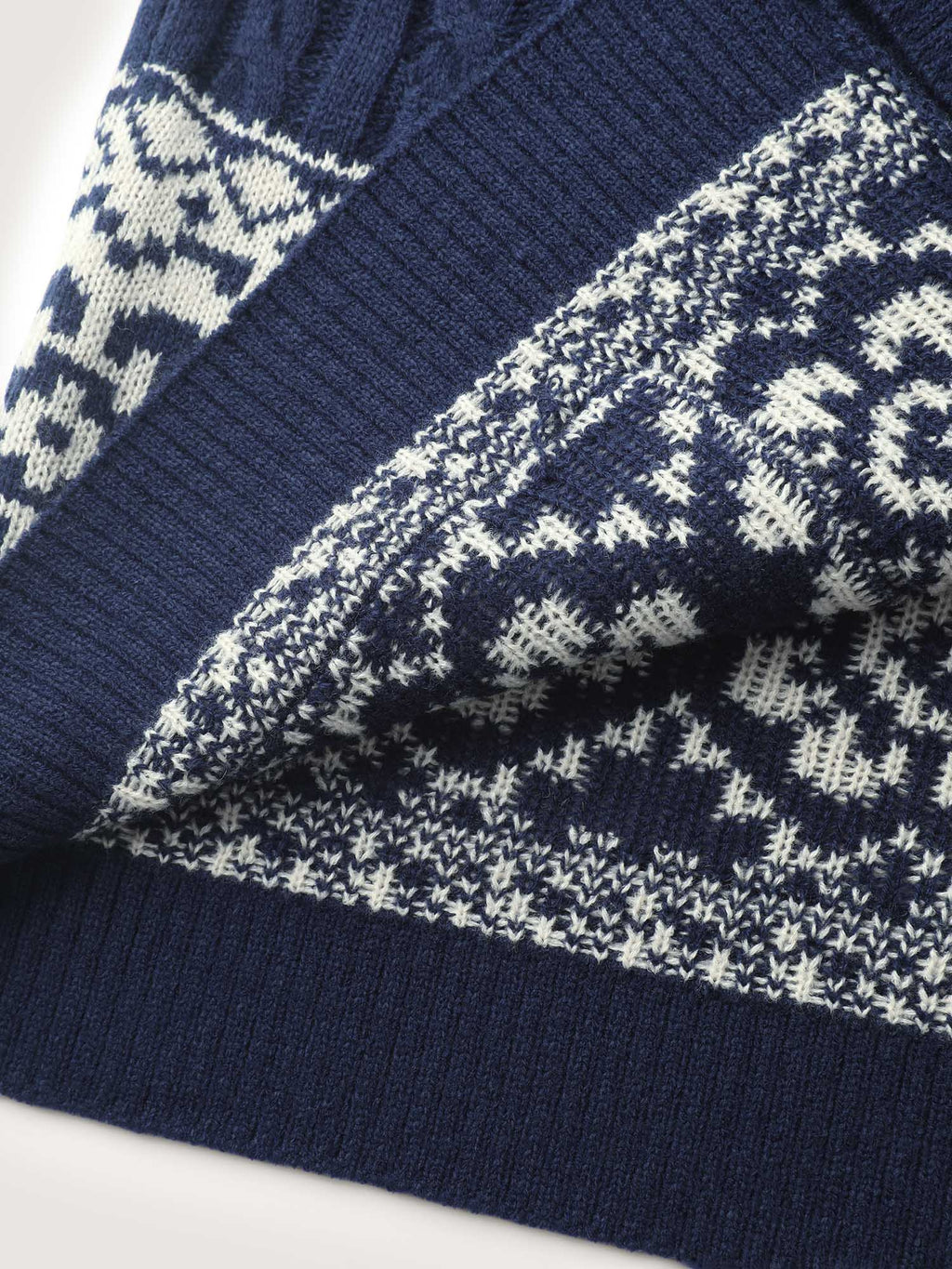 Cable Knit Floral Jacquard Pockets Knit Cardigan