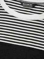 Solid and Striped Contrast Hem T-Shirt