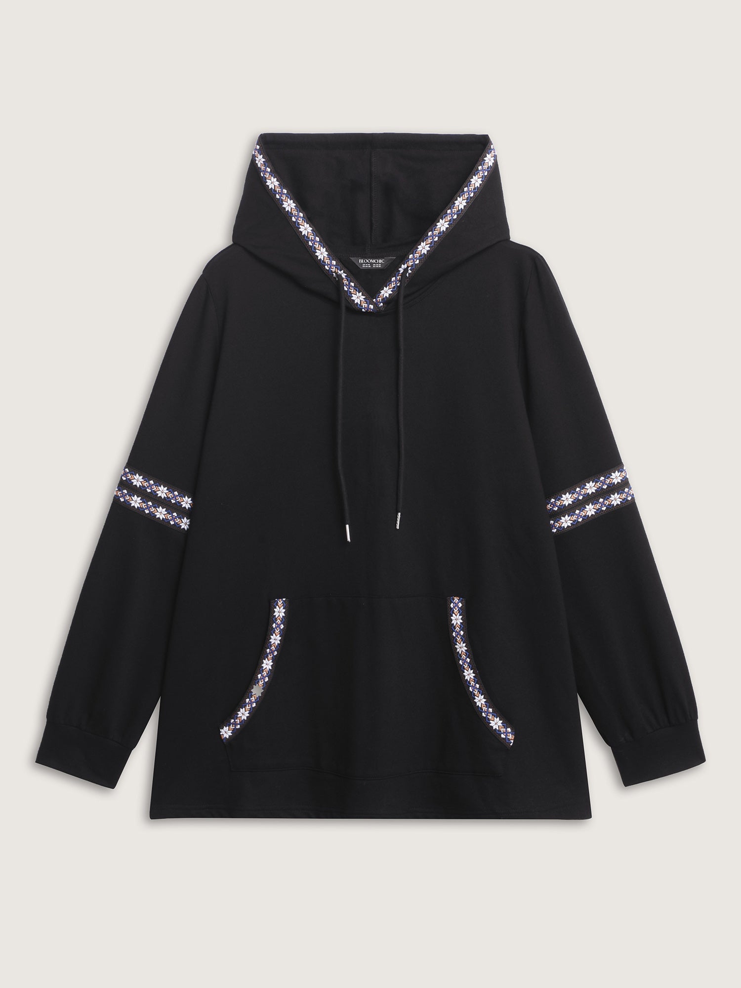 Pure Cotton Stretchy Boho Detail Hoodie