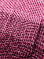 Colorblock Textured Folded Collar Knit Cardigan