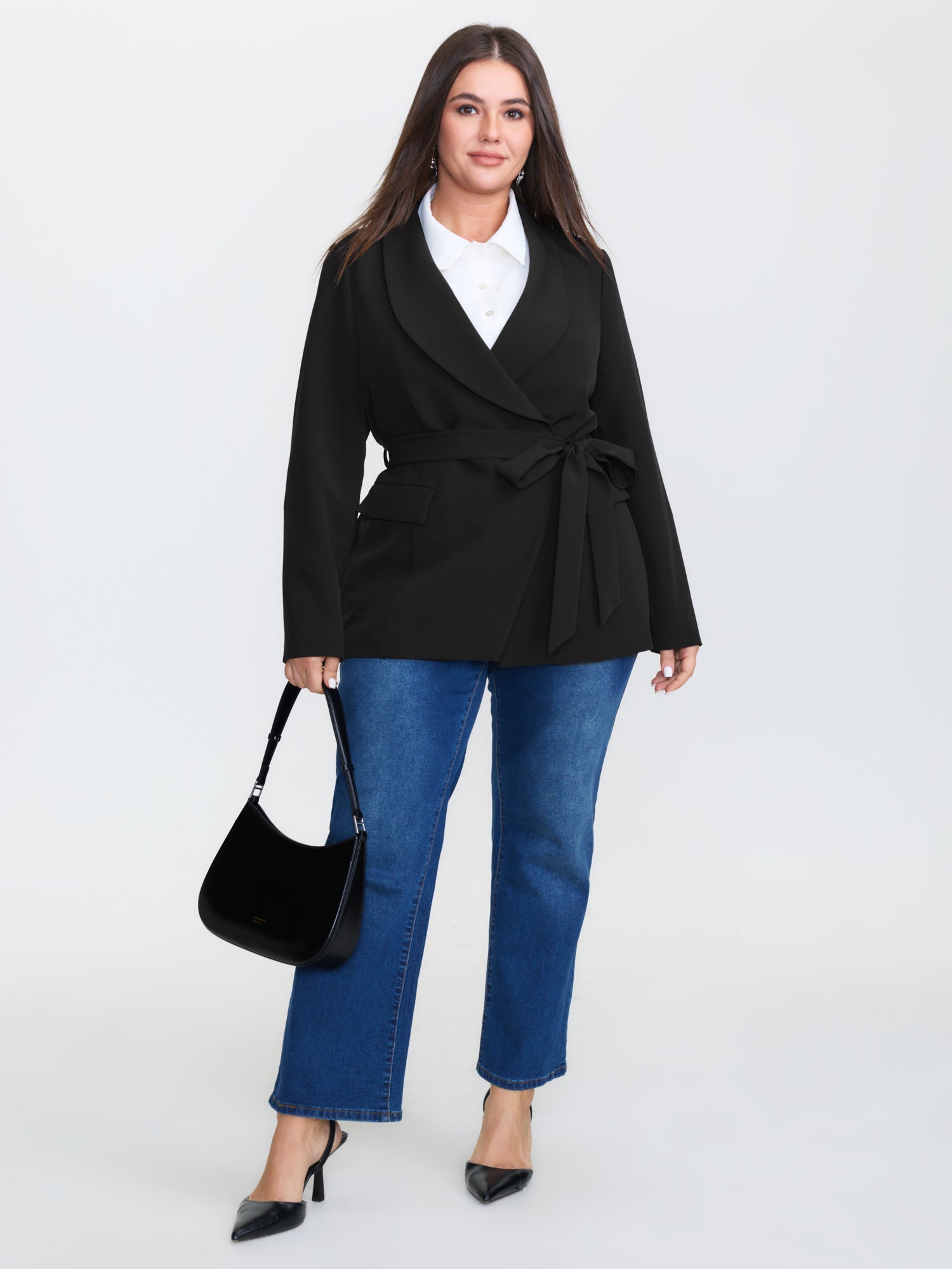 Side Belted Plain Blazer