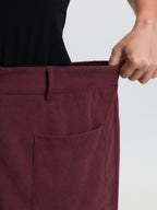 Corduroy Patch Pockets Ribbed Pants