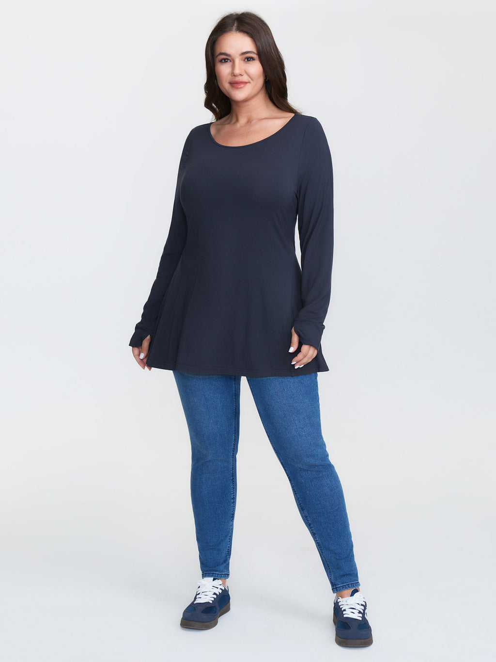 Supersoft Ruffled Hem Knit Top