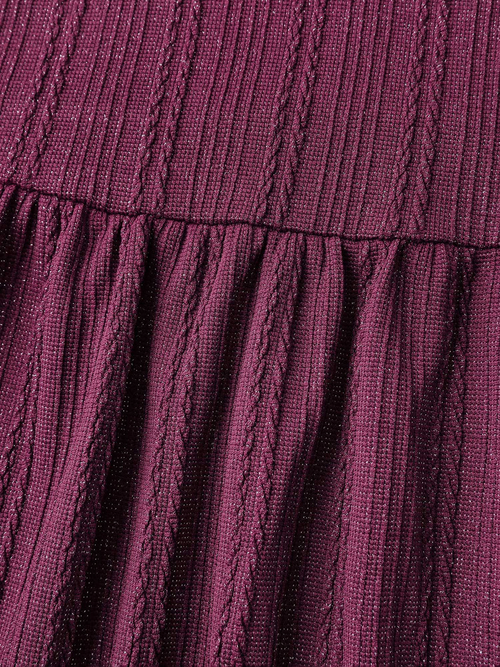 Textured Stretchy Flared Knit Top