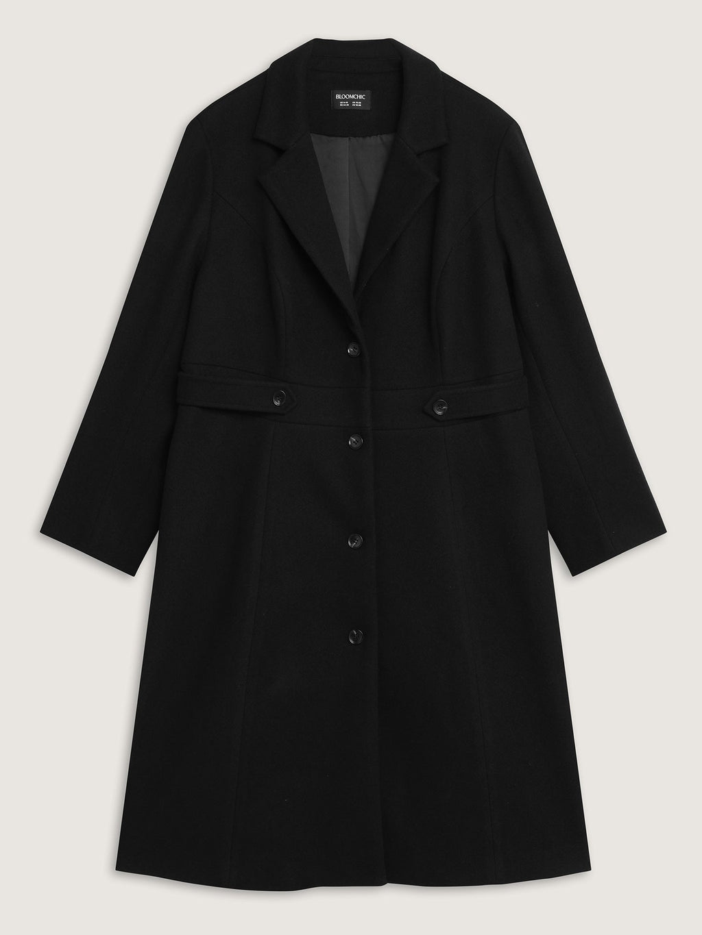 Notched Collar Cinched Waist Coat