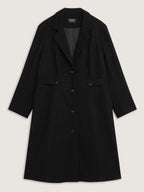 Notched Collar Cinched Waist Coat