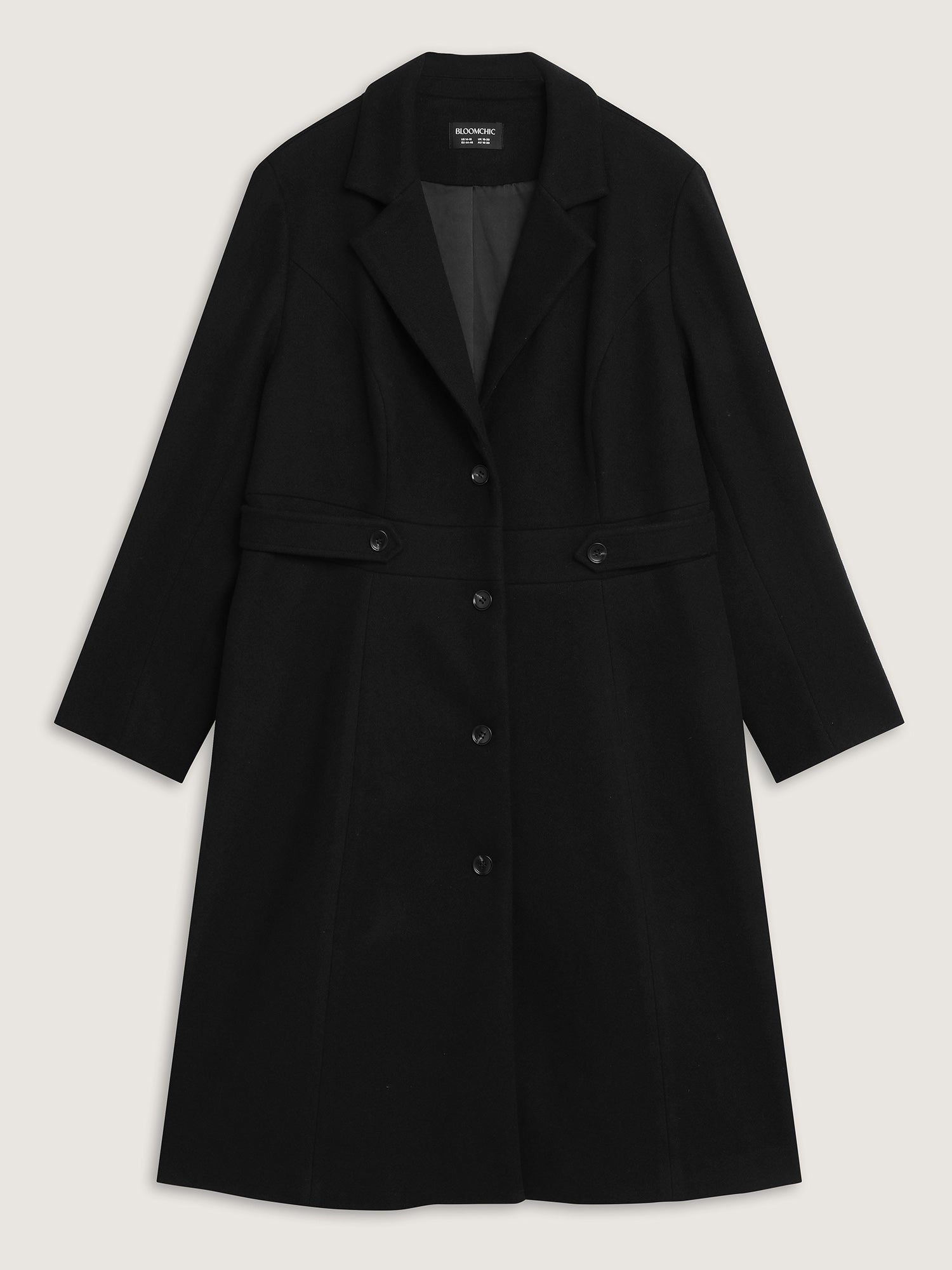 Notched Collar Cinched Waist Coat