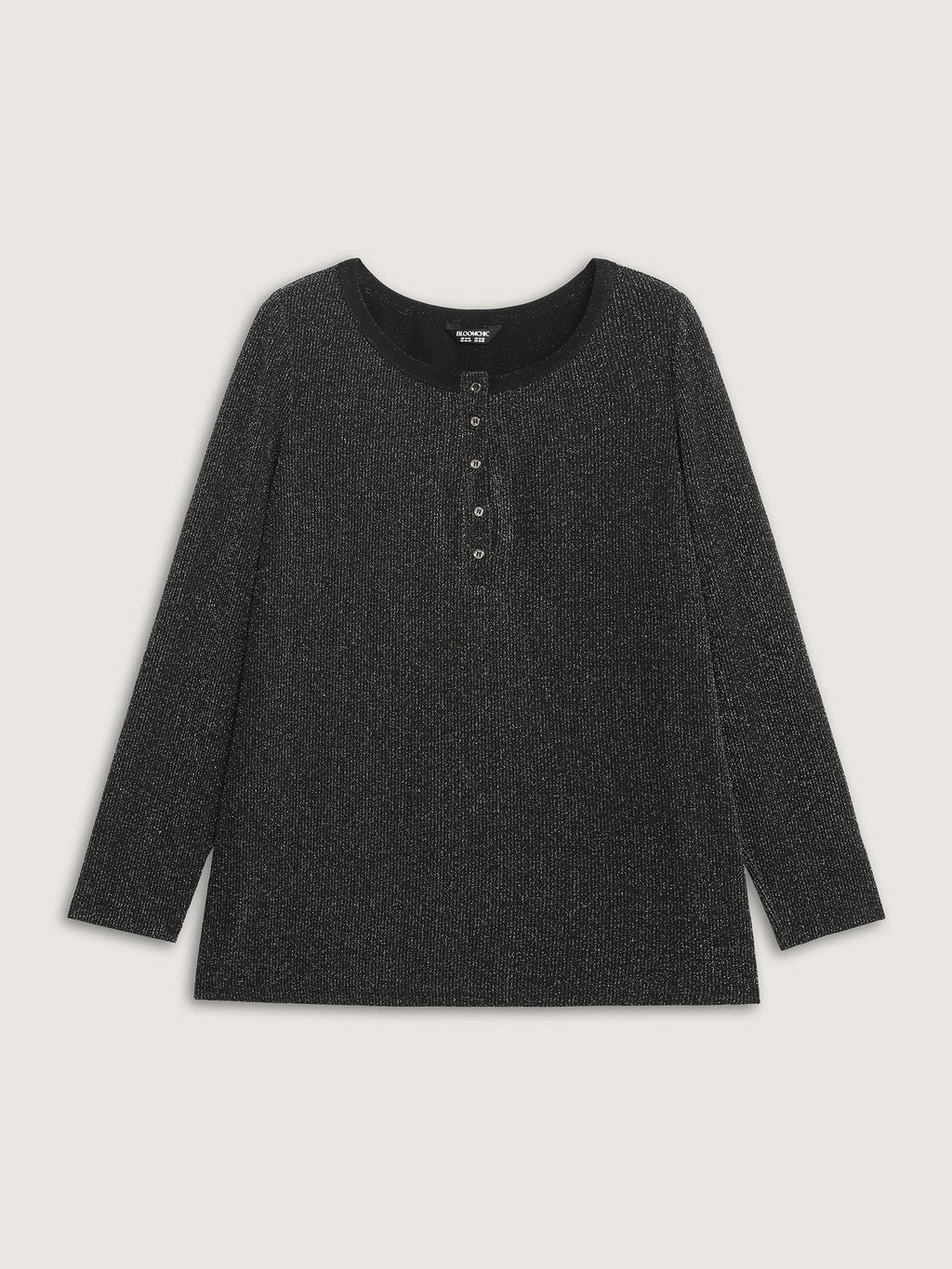 Luxe Feel Button Fitted T-Shirt