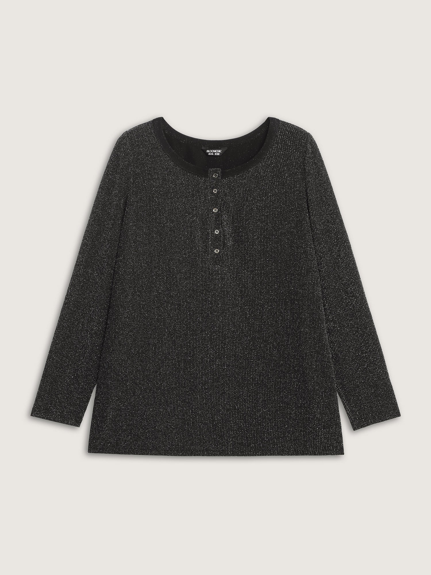 Luxe Feel Button Fitted T-Shirt