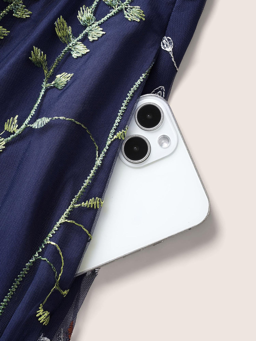 U Neck Floral Embroidered Mesh Cami Dress