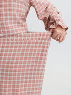 Gingham Ruffled Hem Loungewear Set