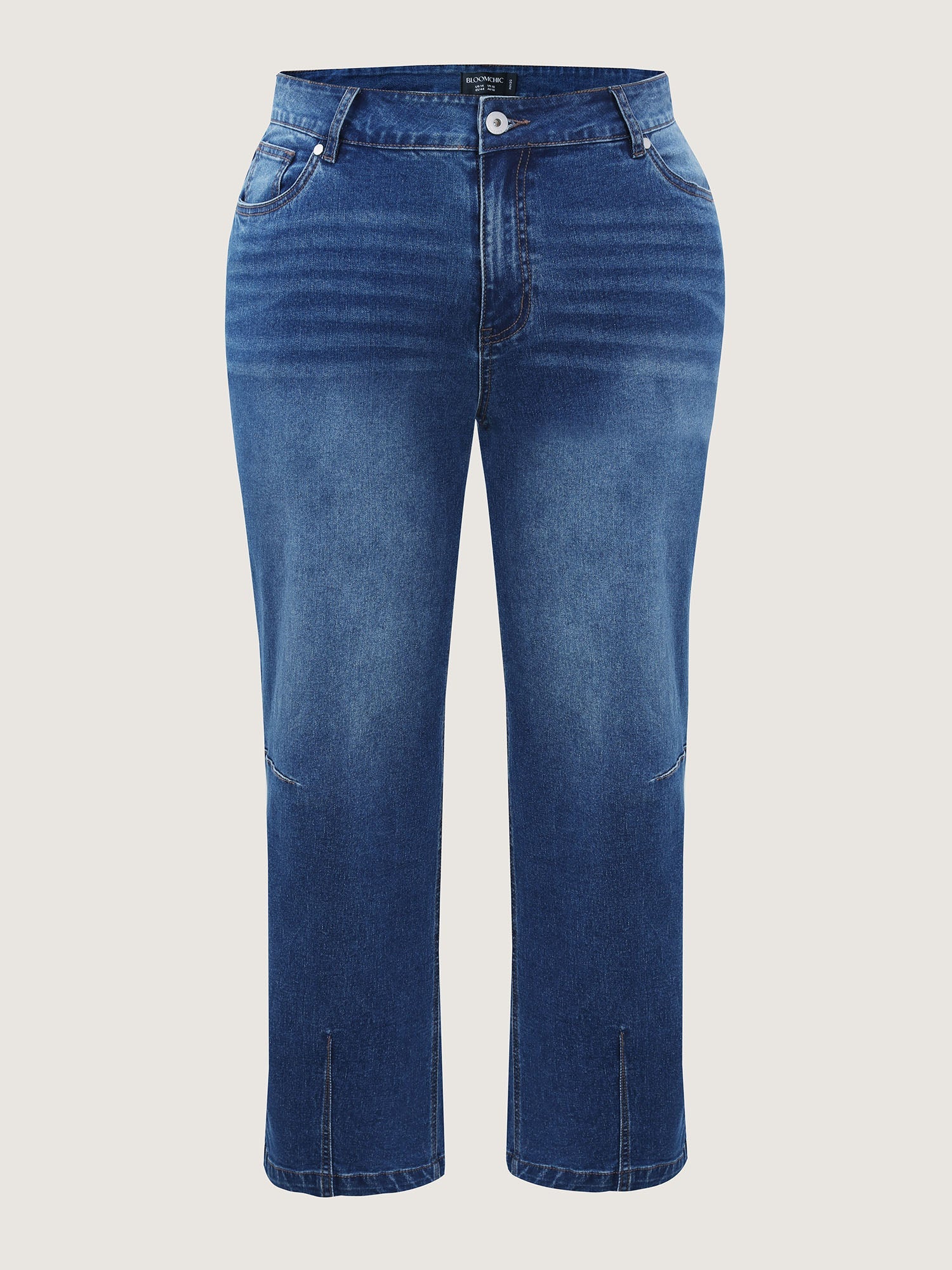 Stretchy Mid-Rise Straight-Leg Jeans