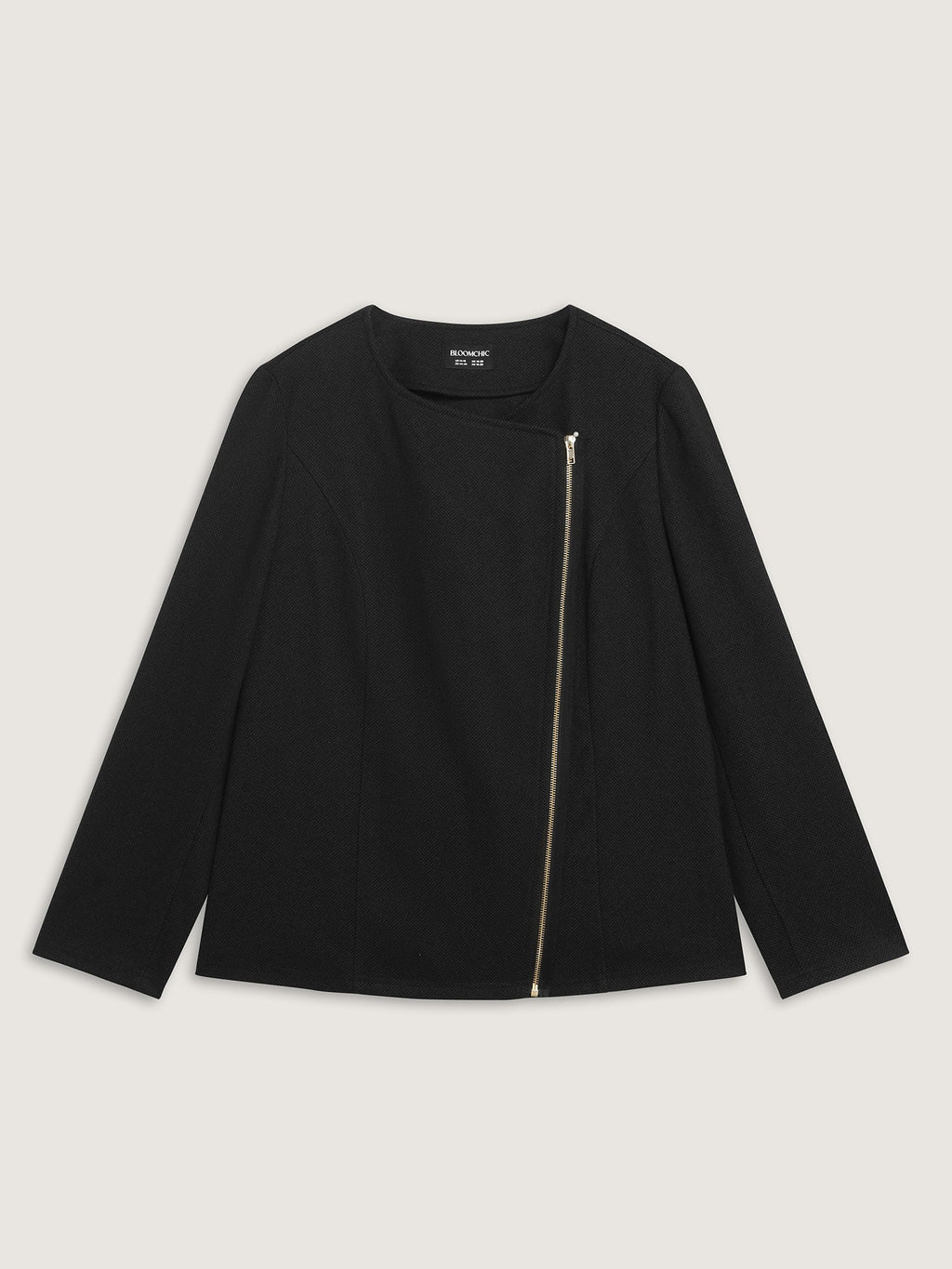 Asymmetrical Zipper Solid Jacket