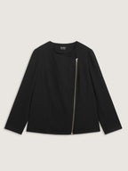 Asymmetrical Zipper Solid Jacket