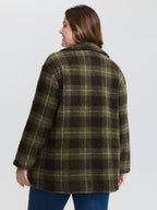 Plaid Pockets Button-Down Coat