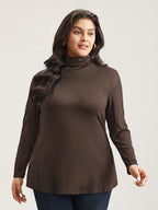 Supersoft Essentials Solid Funnel Neck Knit T-shirt