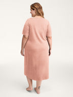 Happy Cat Print Stretchy Contrast Sleep Dress