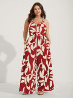 Silhouette Floral Print Sweetheart Jumpsuit