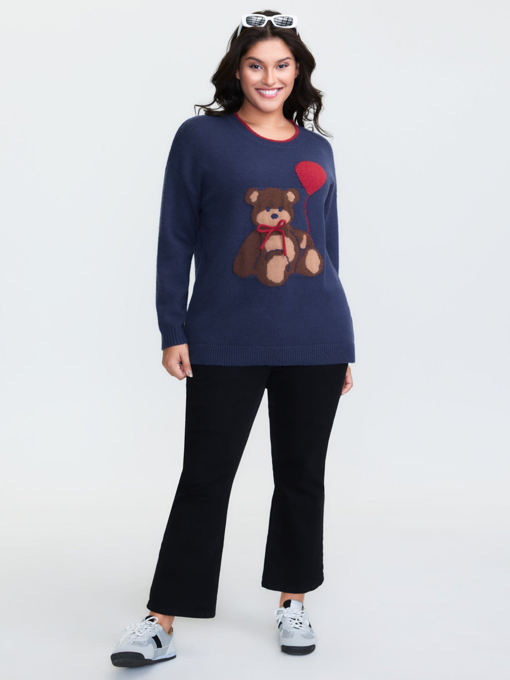 Teddy Bear Balloon Print Pullover