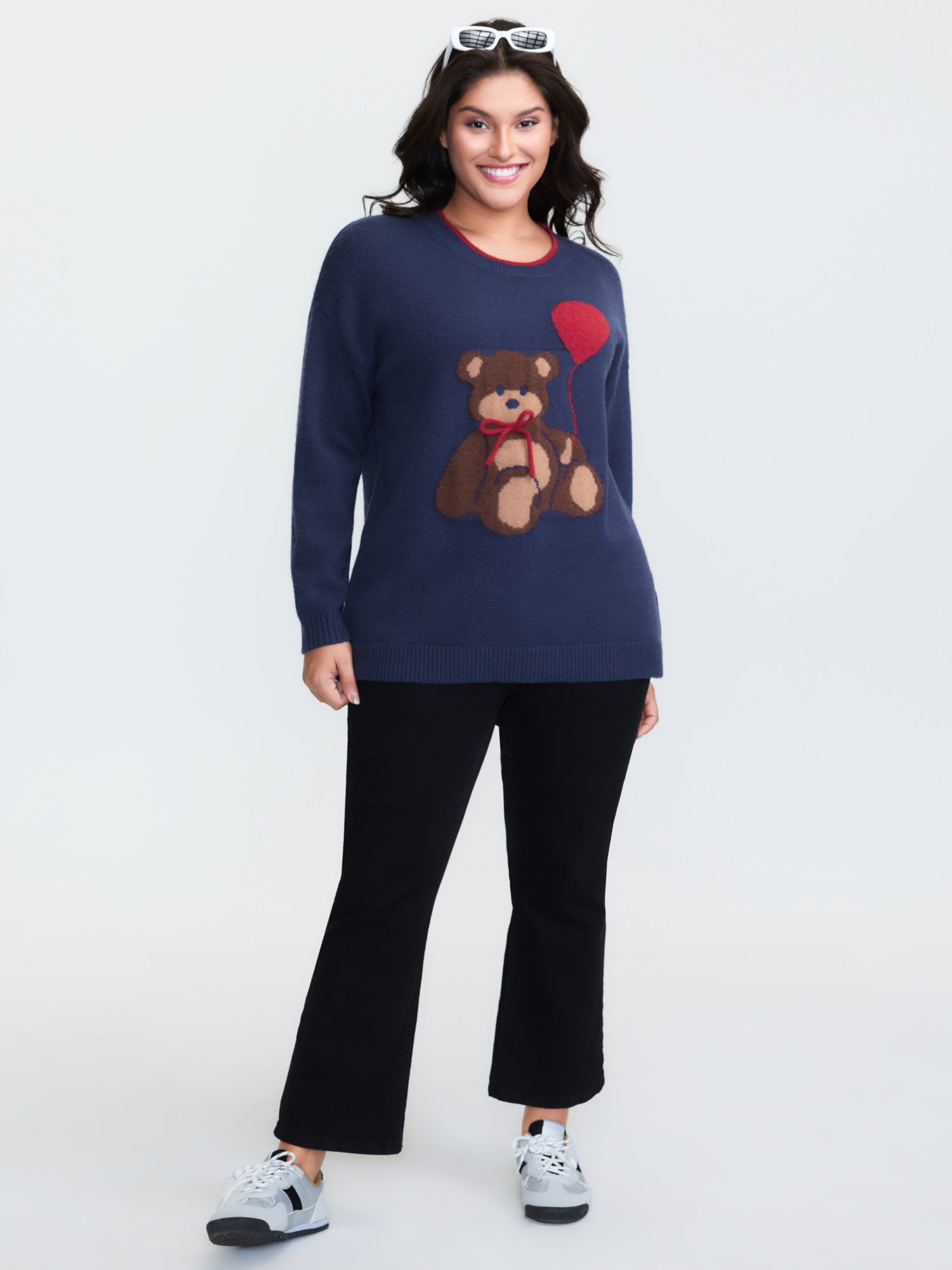Teddy Bear Balloon Print Pullover
