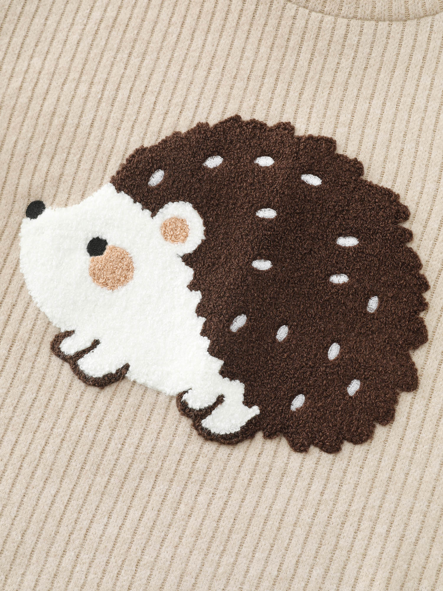 Towel Embroidered Cozy Animal Print Sweatshirt