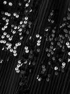 Sequin Mesh Asymmetrical Hem Maxi Dress